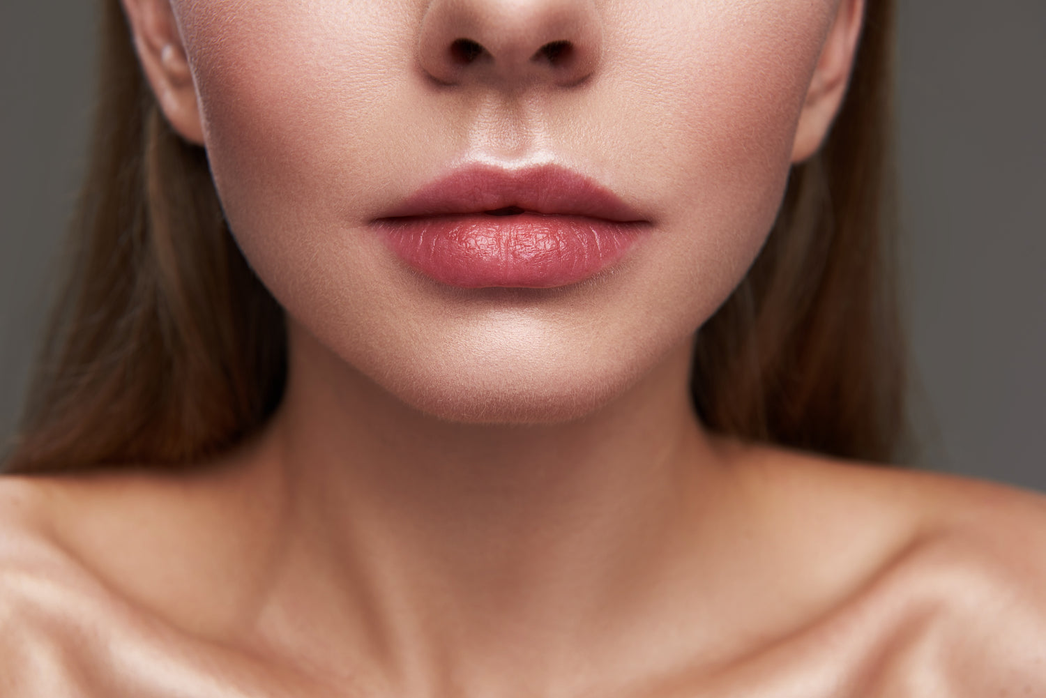 Close-up of lips showing healed lip blushing results at ME Beauty Bar.